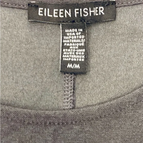 Eileen Fisher Gray Sleeveless Shift Dress Casual Lounge Career Woman Size Medium - Picture 5 of 13